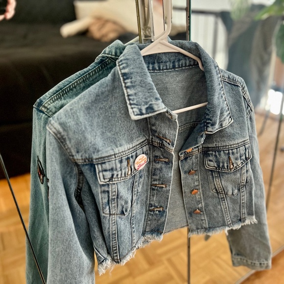 Half Cut Custom Denim Jacket - Picture 1 of 6